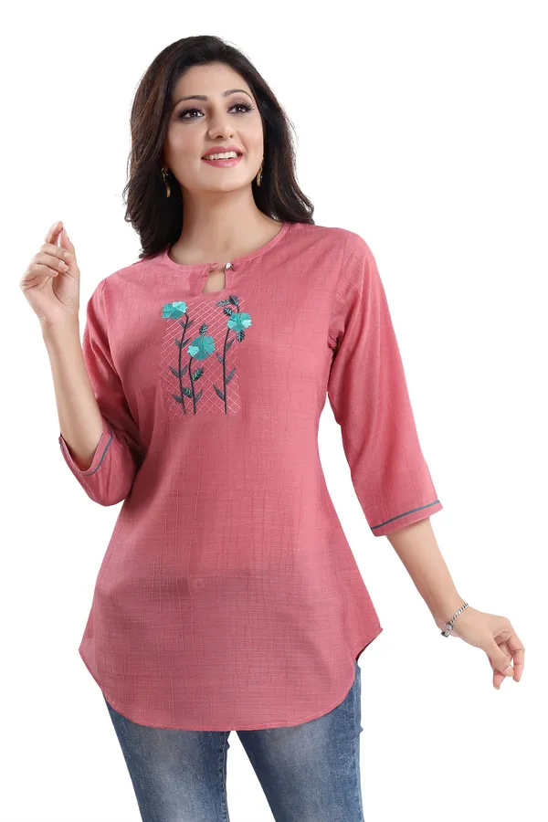 ONION_PINK_WRINKLE_FABRIC_TUNIC_TOP_WITH_EMBROIDERY_BUTA