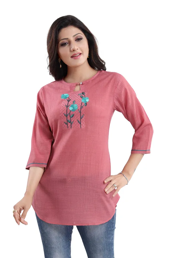 ONION_PINK_WRINKLE_FABRIC_TUNIC_TOP_WITH_EMBROIDERY_BUTA
