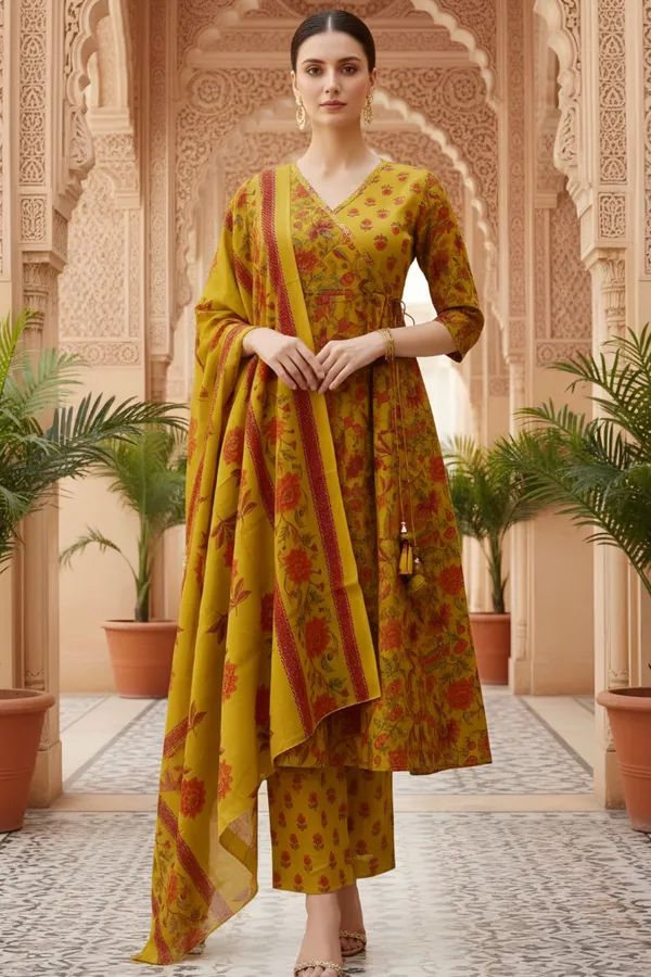 Yellow_Jaipuri_Print_Cotton_Flared_3_Piece_Suit_Set_with_Dupatta_for_Women
