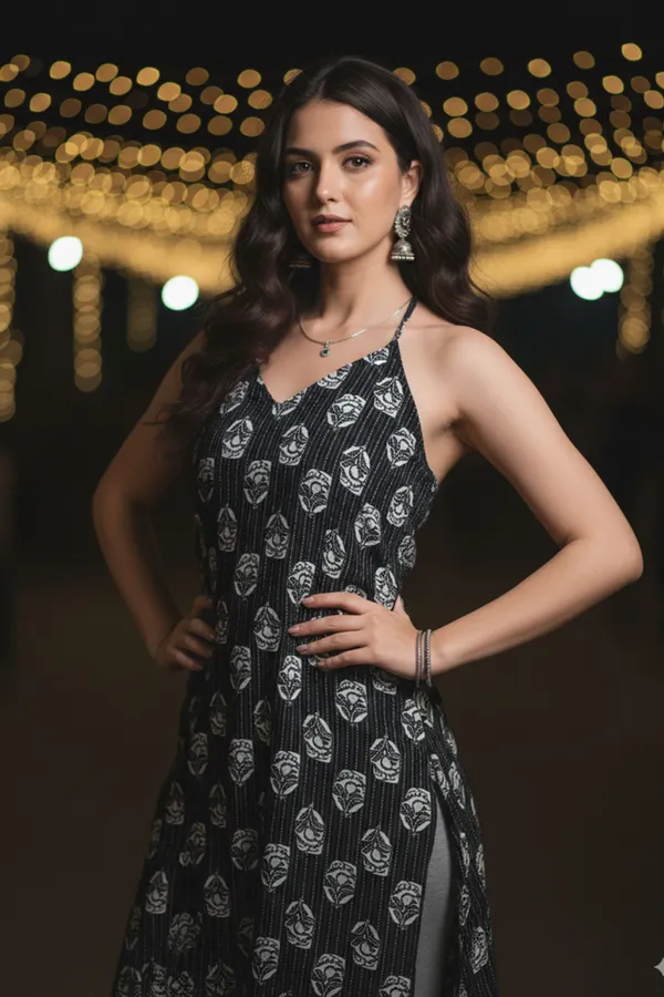 Black_Dabu_Print_Halter_Neck_Corset_Kurti
