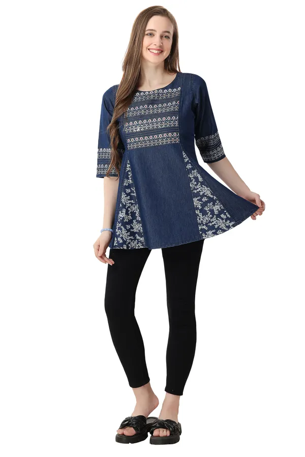 Effortless_Style_Blue_Denim_Frock_Tunic_with_Classic_Thread_Work