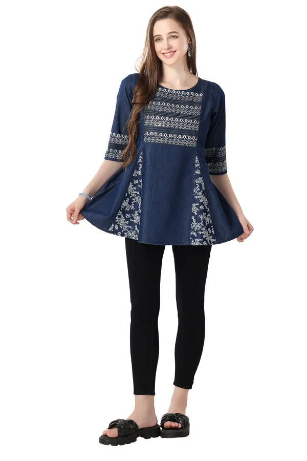 Effortless_Style_Blue_Denim_Frock_Tunic_with_Classic_Thread_Work