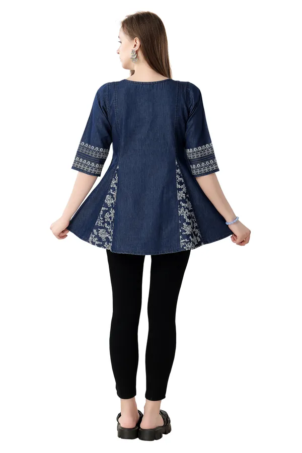 Effortless_Style_Blue_Denim_Frock_Tunic_with_Classic_Thread_Work