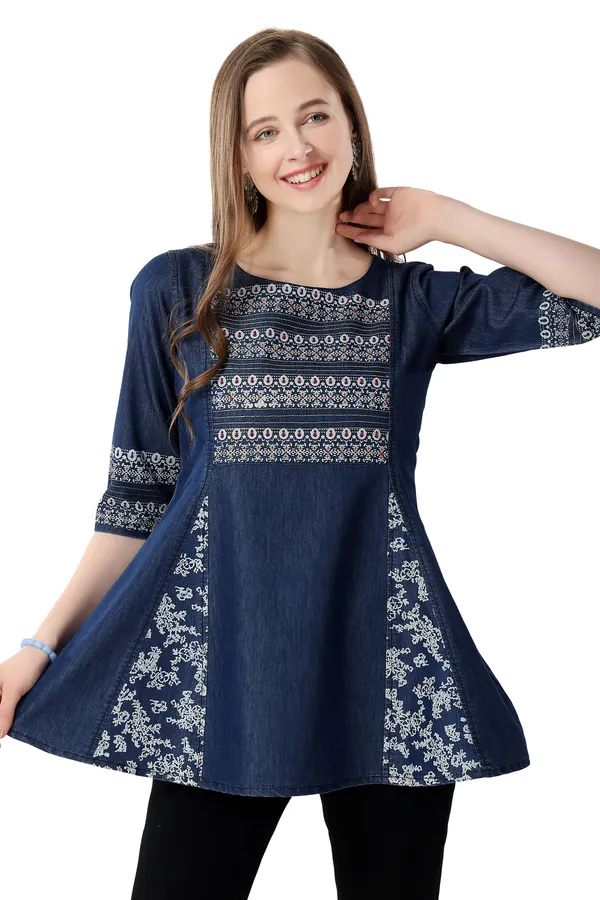 Effortless_Style_Blue_Denim_Frock_Tunic_with_Classic_Thread_Work