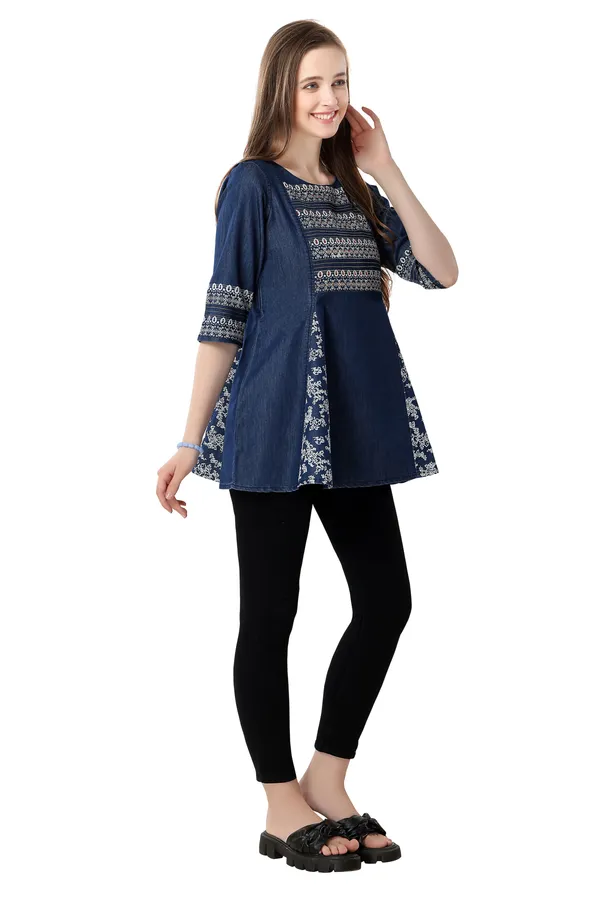 Effortless_Style_Blue_Denim_Frock_Tunic_with_Classic_Thread_Work