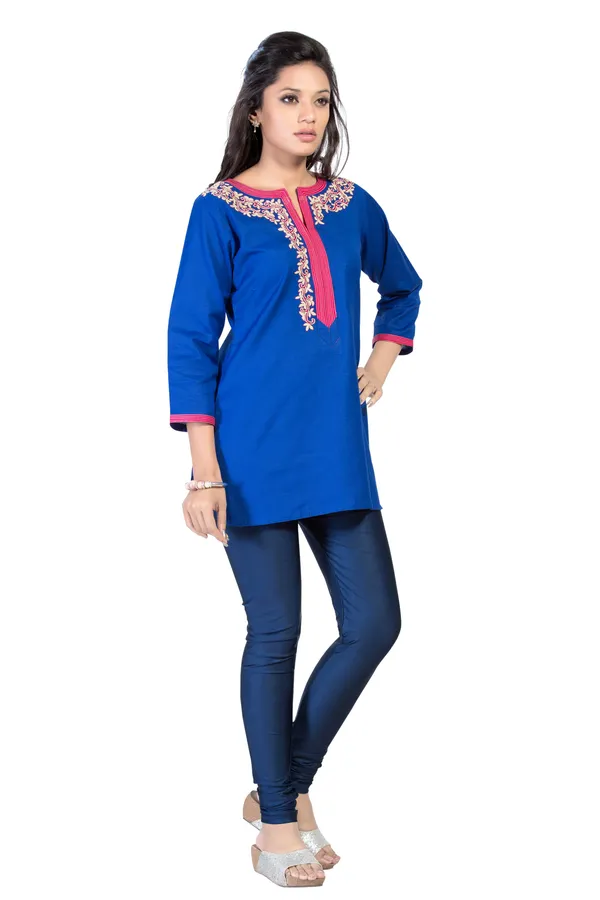 The_Blue_Edge_Short_Designer_Cotton_Tunic