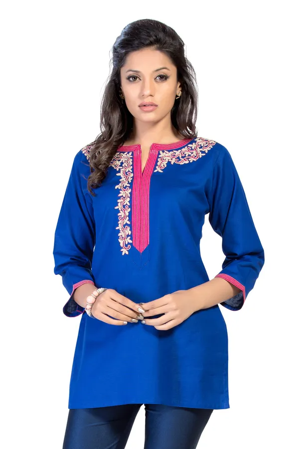 The_Blue_Edge_Short_Designer_Cotton_Tunic