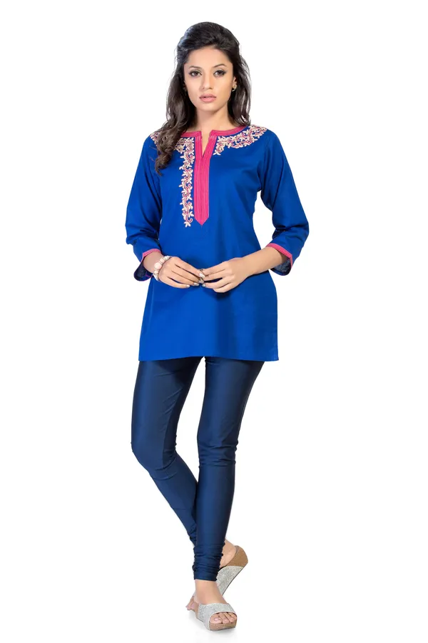 The_Blue_Edge_Short_Designer_Cotton_Tunic