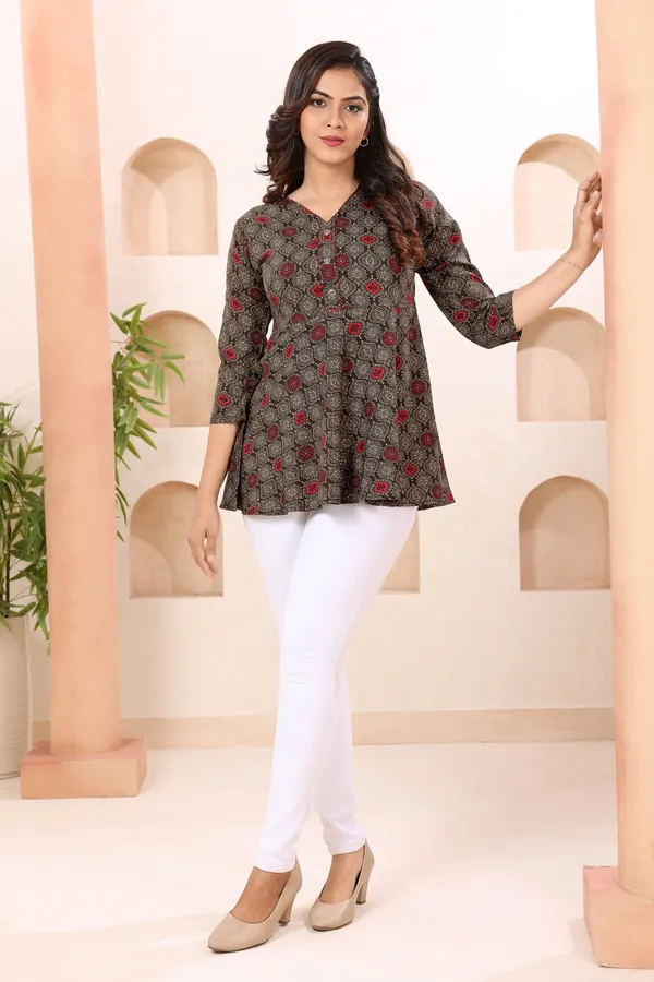 Beautiful_Brown_Short_Flared_Tunic_Top_for_Women
