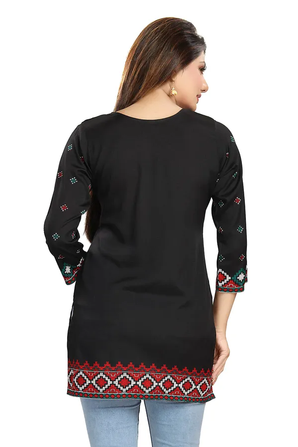 BEAUTIFUL_BLUE_POLY_CREPE_SHORT_KURTI_TUNIC_TOP