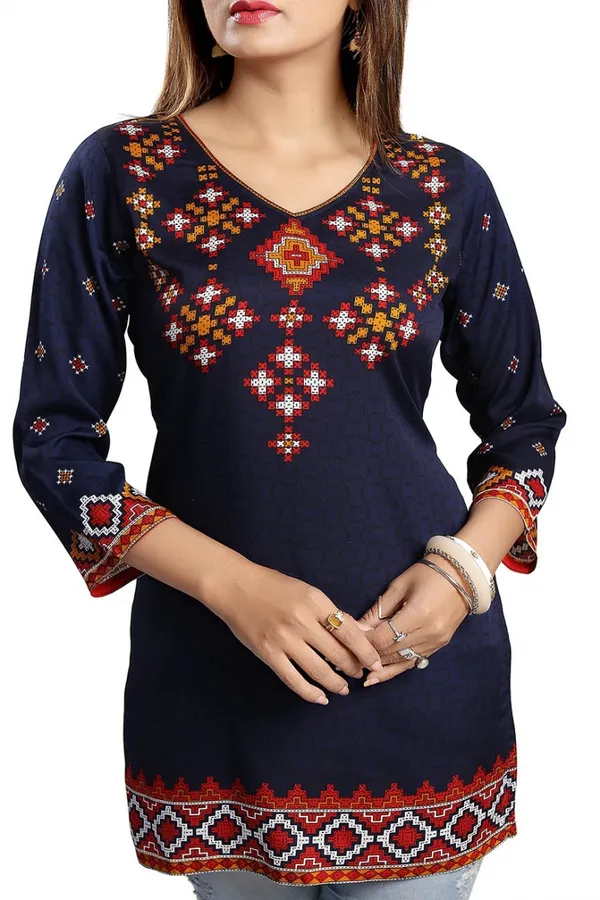 BEAUTIFUL_BLUE_POLY_CREPE_SHORT_KURTI_TUNIC_TOP