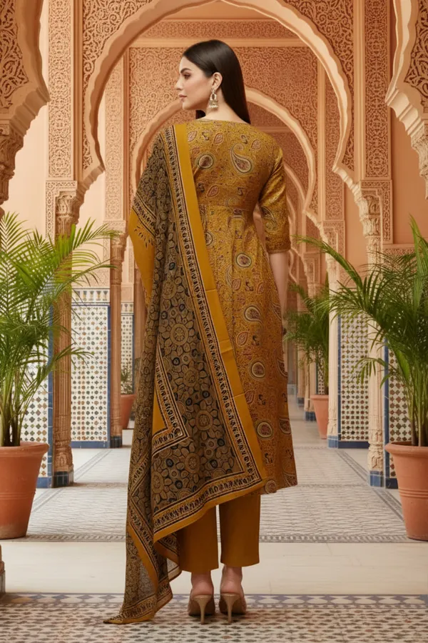 Mustard_Jaipuri_Print_Cotton_Flared_3_Piece_Suit_Set_with_Dupatta_for_Women