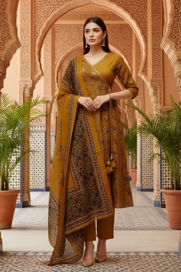 Mustard_Jaipuri_Print_Cotton_Flared_3_Piece_Suit_Set_with_Dupatta_for_Women