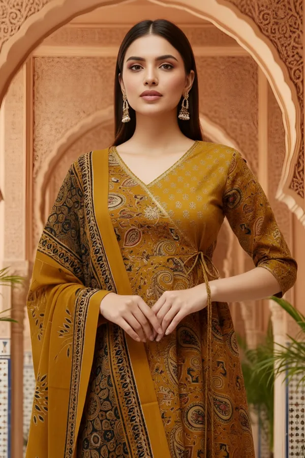 Mustard_Jaipuri_Print_Cotton_Flared_3_Piece_Suit_Set_with_Dupatta_for_Women