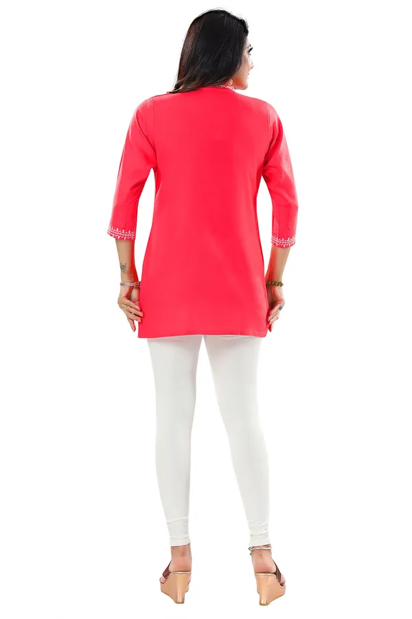 Tomato_Red_Women_Embroidered_Boho_Chic_Tunic_Top