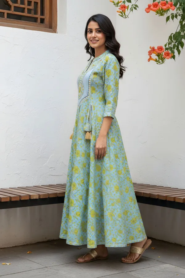 Light_Blue_Long_Anarkali_Gown_With_Embroidery_Yoke_And_Tussles