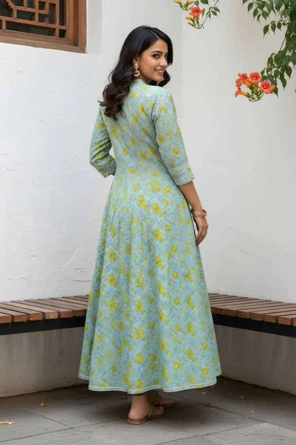 Light_Blue_Long_Anarkali_Gown_With_Embroidery_Yoke_And_Tussles