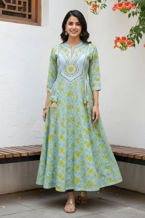 Light_Blue_Long_Anarkali_Gown_With_Embroidery_Yoke_And_Tussles