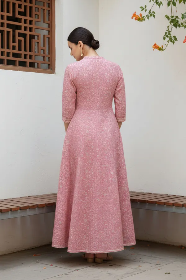 Pinky_Pink_Jaipuri_Cotton_Anarkali_With_Embroidery_Yoke_and_Tussles
