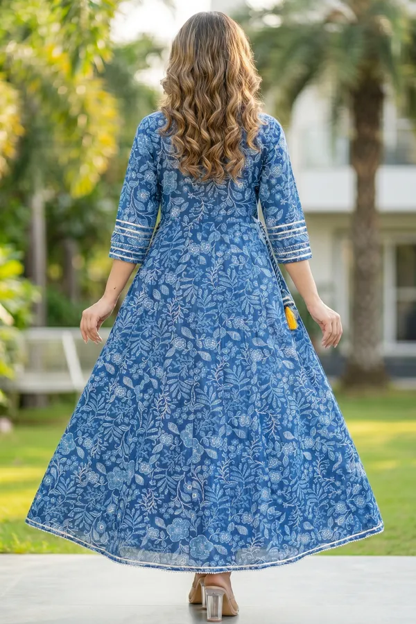 Indigo_Blue_Umbrella_Flair_Anarkali_Long_Kurti_with_Embroidery_and_Tussles
