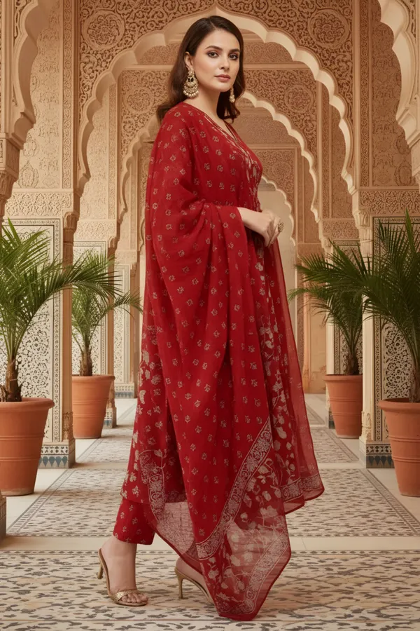 Red_Jaipuri_Print_Cotton_Flared_3_Piece_Suit_Set_with_Dupatta_for_Women