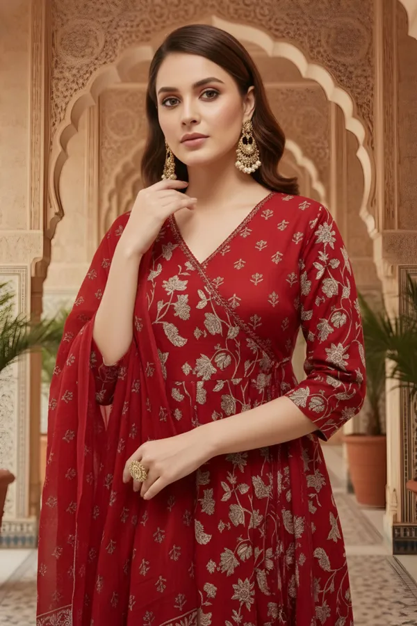 Red_Jaipuri_Print_Cotton_Flared_3_Piece_Suit_Set_with_Dupatta_for_Women