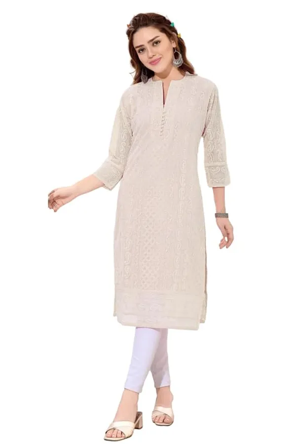 Women's_Chikankari_Georgette_Kurta_�_Three_Quarter_Sleeves,_Round_Neck,_Ethnic_Traditional_Kurta