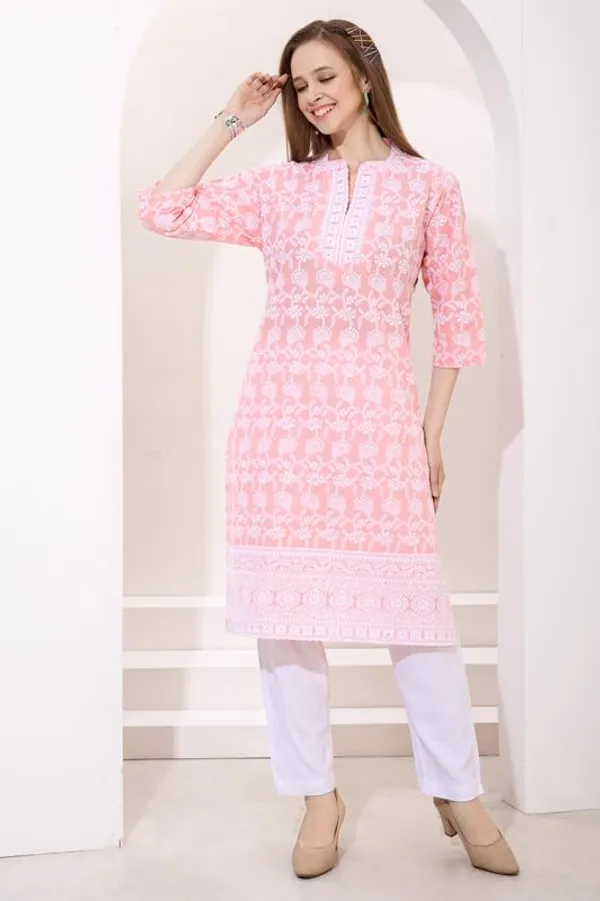 Chikankari_Kurti_For_Women_|_Long_Kurti_Pure_Cotton_Ethnic_Wear_|_Comfortable_&_Stylish_Attire