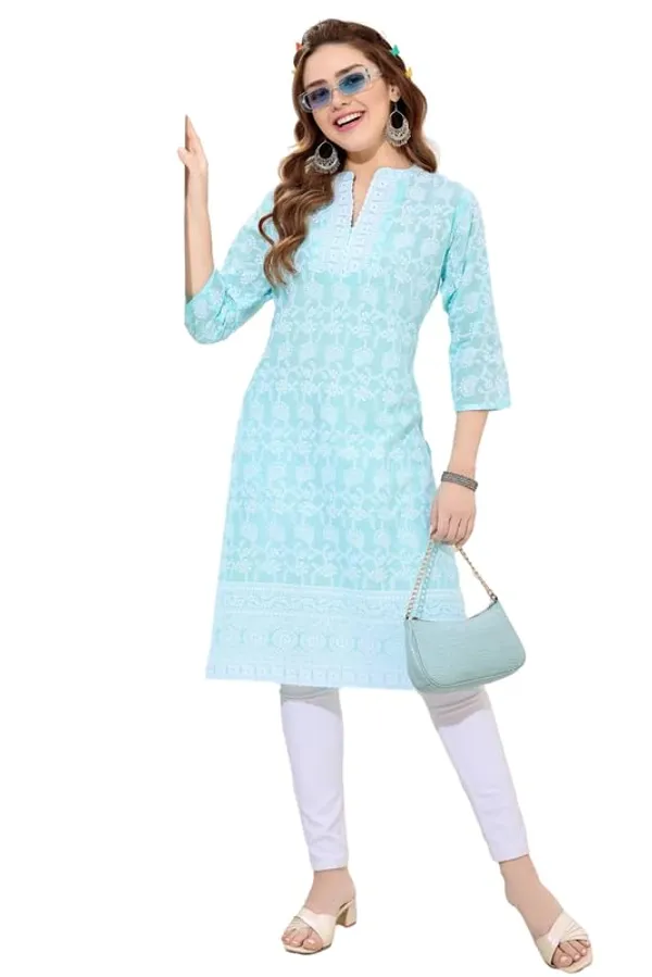 Chikankari_Kurti_For_Women_|_Long_Kurti_Pure_Cotton_Ethnic_Wear_|_Comfortable_&_Stylish_Attire
