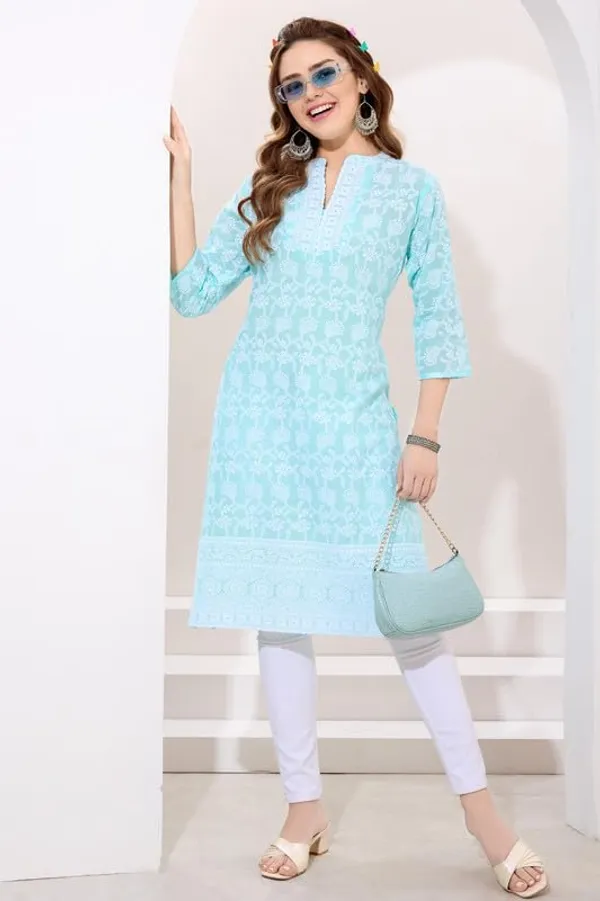 Chikankari_Kurti_For_Women_|_Long_Kurti_Pure_Cotton_Ethnic_Wear_|_Comfortable_&_Stylish_Attire