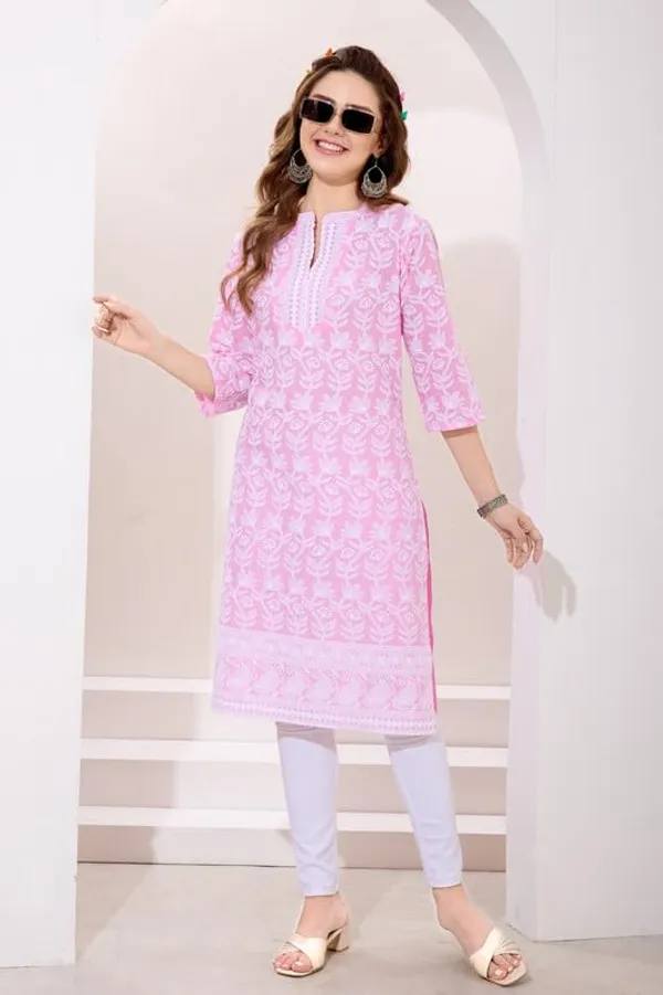 Chikankari_Kurti_For_Women_|_Long_Kurti_Pure_Cotton_Ethnic_Wear_|_Comfortable_&_Stylish_Attire