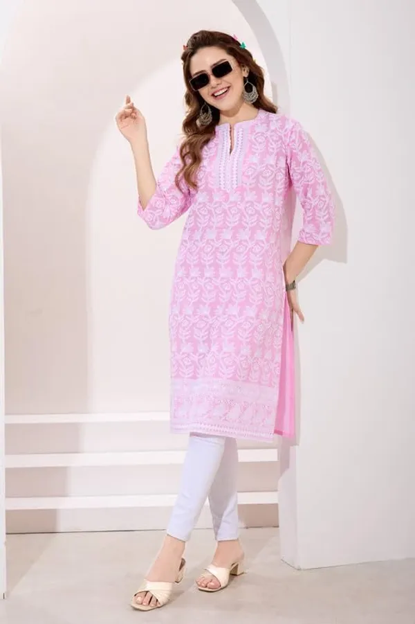 Chikankari_Kurti_For_Women_|_Long_Kurti_Pure_Cotton_Ethnic_Wear_|_Comfortable_&_Stylish_Attire