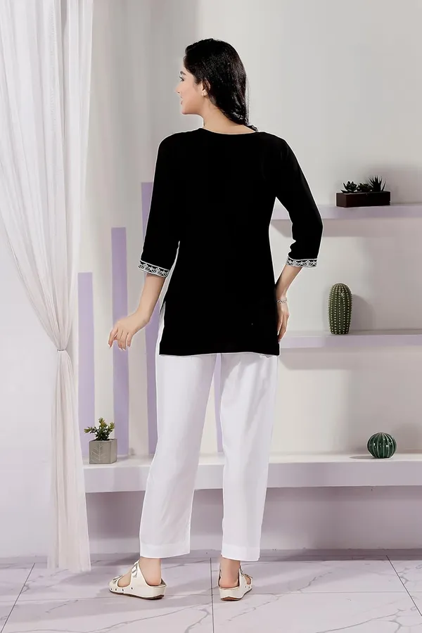 Trendy_Short_Kurti_In_Rayon_Fabric_With_Chikankari_Embroidery_For_Women_And_Girls_|_Kurti_Tops_|_Short_Kurti_|_Short_Kurti_For_Women_|_Short_Kurti_For_Girls
