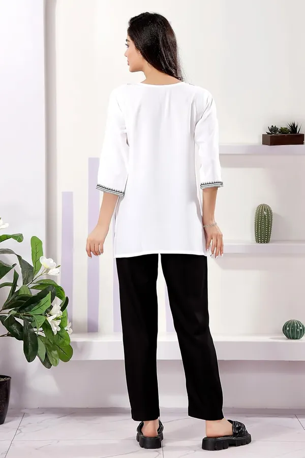 Trendy_Short_Kurti_In_Rayon_Fabric_With_Chikankari_Embroidery_For_Women_And_Girls_|_Kurti_Tops_|_Short_Kurti_|_Short_Kurti_For_Women_|_Short_Kurti_For_Girls