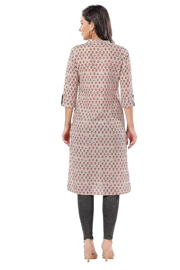 Beige_Cotton_Printed_Long_Kurti_Tunic_For_Work_Wear_|_Kurti_Tops_|_Short_Kurti_|_Short_Kurti_For_Women_|_Short_Kurti_For_Girls