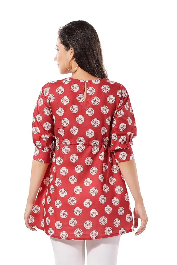 Women's_Short_Kurta_Rustic_Elegance_Cotton_Short_Flared_Batik_Print_Tunic_|_Kurti_Tops_|_Short_Kurti_|_Short_Kurti_For_Women_|_Short_Kurti_For_Girls