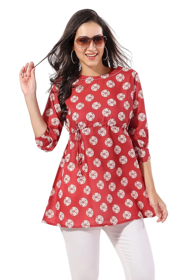 Women's_Short_Kurta_Rustic_Elegance_Cotton_Short_Flared_Batik_Print_Tunic_|_Kurti_Tops_|_Short_Kurti_|_Short_Kurti_For_Women_|_Short_Kurti_For_Girls