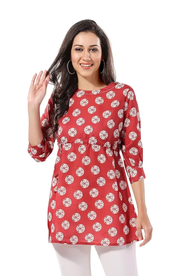 Women's_Short_Kurta_Rustic_Elegance_Cotton_Short_Flared_Batik_Print_Tunic_|_Kurti_Tops_|_Short_Kurti_|_Short_Kurti_For_Women_|_Short_Kurti_For_Girls