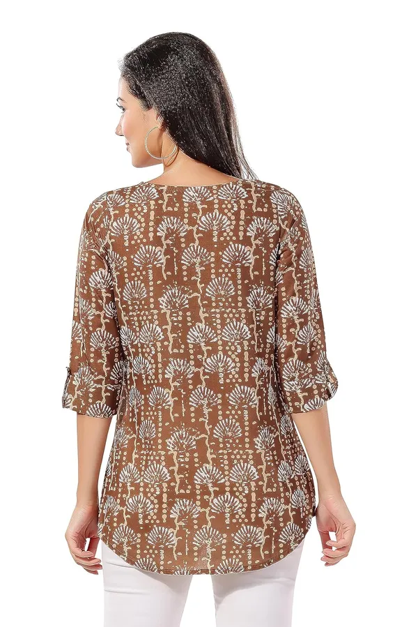 Green_Cotton_Printed_Tunic_With_Button_And_Thread_Work_|_Kurti_Tops_|_Short_Kurti_|_Short_Kurti_For_Women_|_Short_Kurti_For_Girls