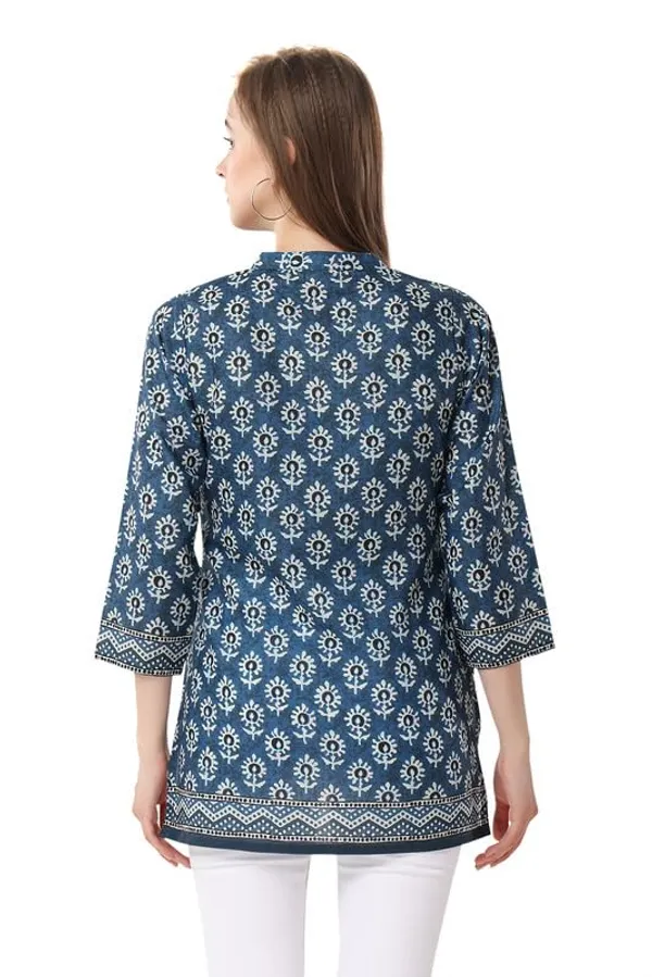 Cotton_Printed_Short_Kurti_Tunic_For_Work_Wear_Women_And_Girls_|_Kurti_Tops_|_Short_Kurti_|_Short_Kurti_For_Women_|_Short_Kurti_For_Girls