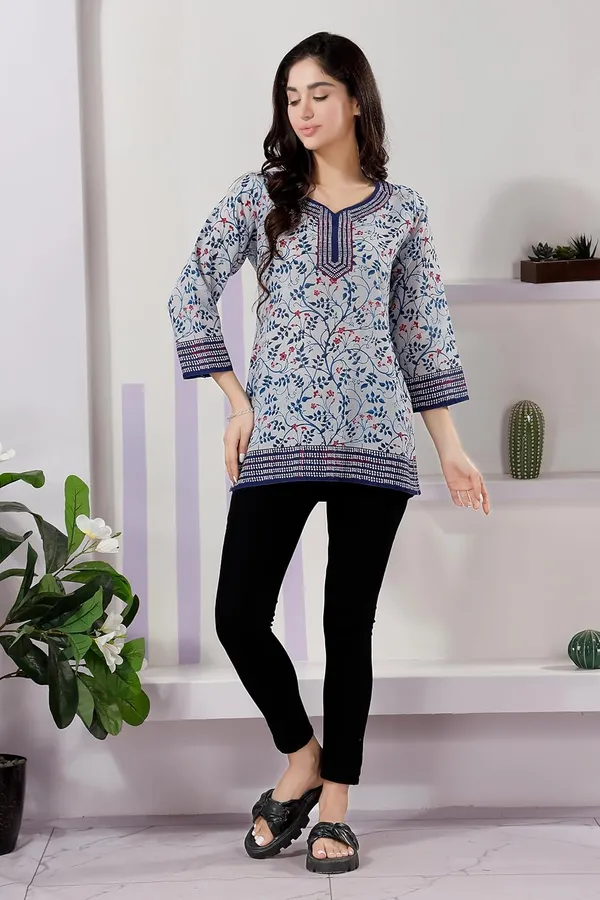 Cotton_Tunic_Print_And_Elegant_For_Women_And_Girls_|_Kurti_Tops_|_Short_Kurti_|_Short_Kurti_For_Women_|_Short_Kurti_For_Girls