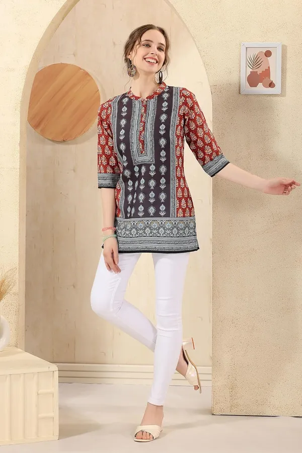 Cotton_Print_Short_Tunic_Top_For_Women_And_Girls_|_Kurti_Tops_|_Short_Kurti_|_Short_Kurti_For_Women_|_Short_Kurti_For_Girls
