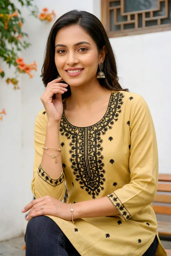 Sassy_Beige_Rayon_Short_Kurti_with_Chikankari_Embroidery