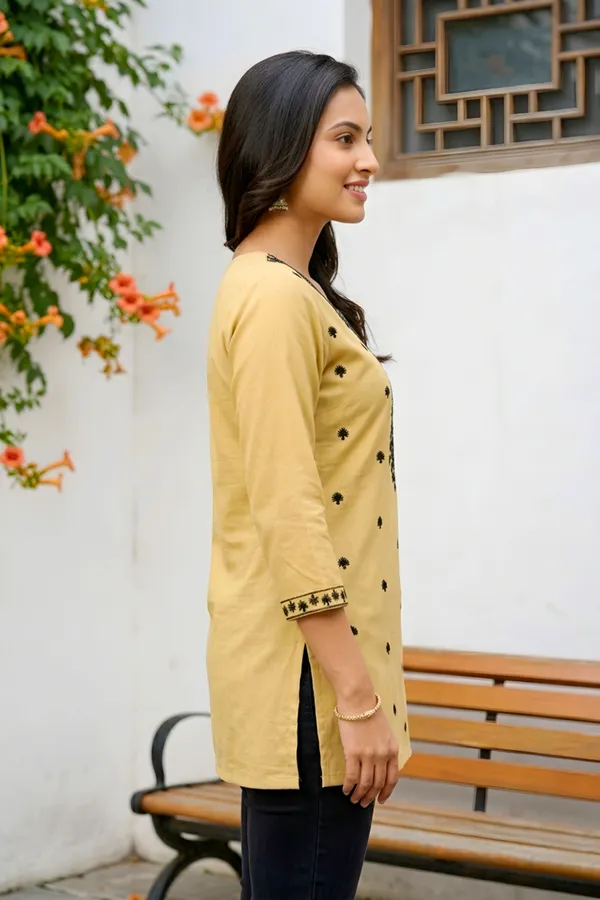 Sassy_Beige_Rayon_Short_Kurti_with_Chikankari_Embroidery