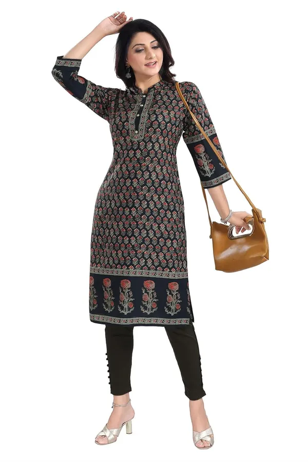 Women_Cotton_Blend_Collared_Neck_Graphic_Print_Kurti_|_Kurti_Tops_|_Short_Kurti_|_Short_Kurti_For_Women_|_Short_Kurti_For_Girls