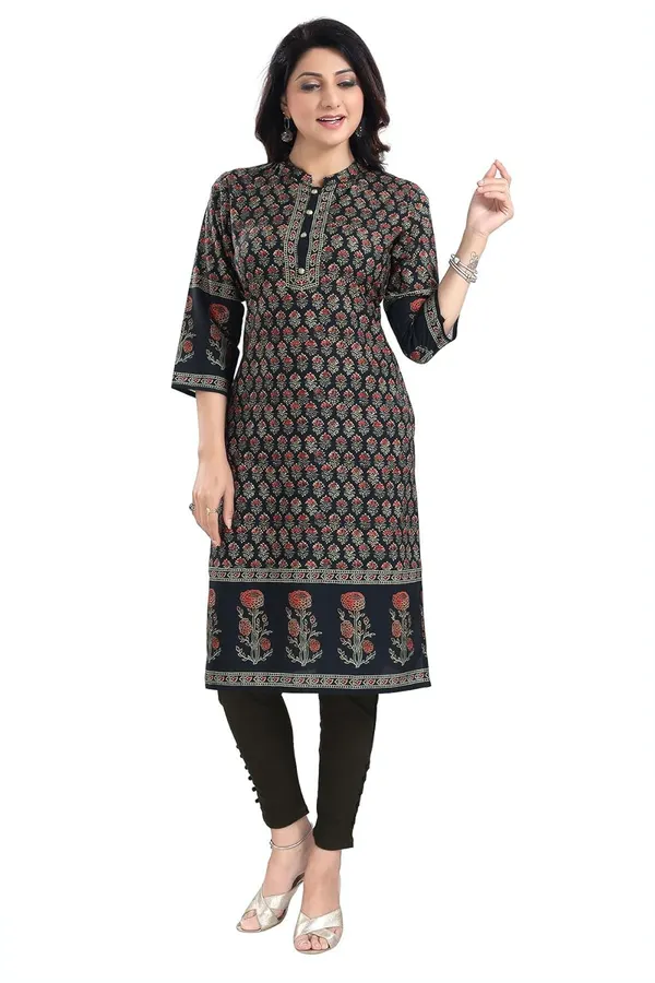 Women_Cotton_Blend_Collared_Neck_Graphic_Print_Kurti_|_Kurti_Tops_|_Short_Kurti_|_Short_Kurti_For_Women_|_Short_Kurti_For_Girls