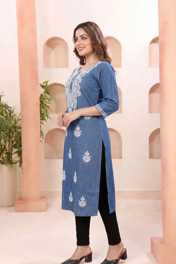 Divine_Vibrant_Denim_Long_Chikankari_Embroidered_Kurti