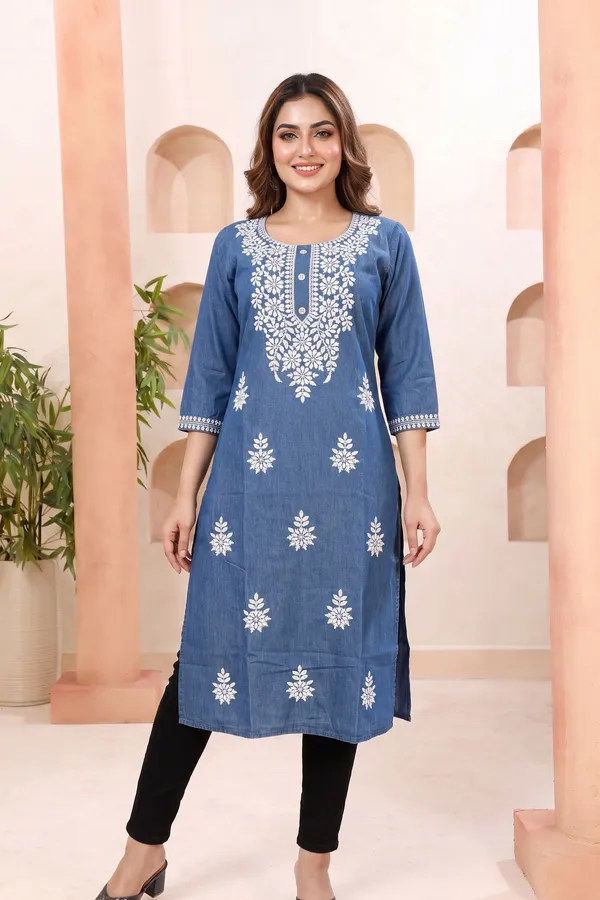 Divine_Vibrant_Denim_Long_Chikankari_Embroidered_Kurti