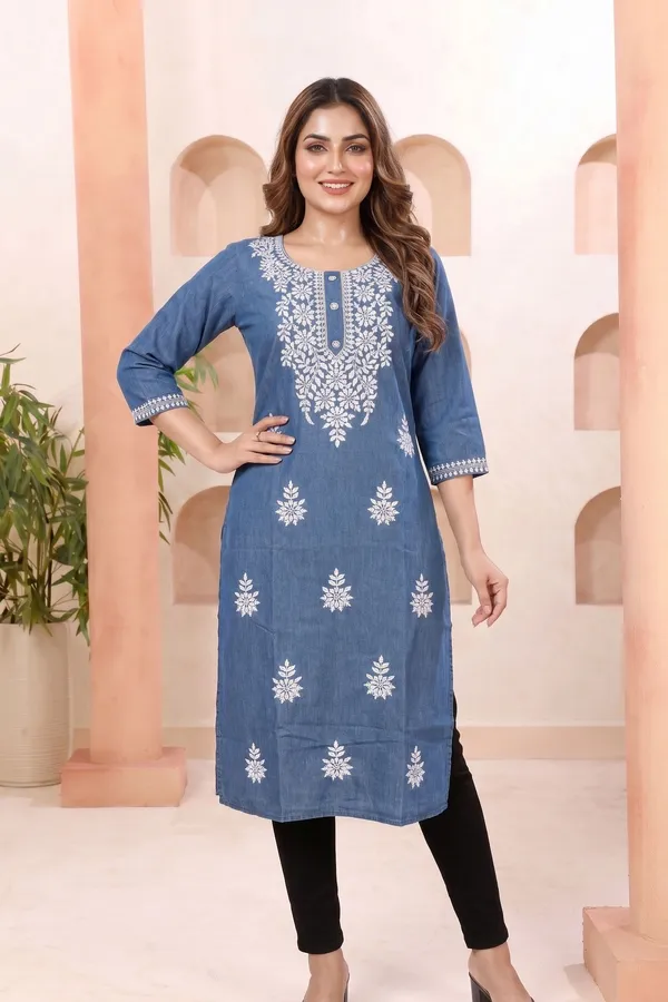 Divine_Vibrant_Denim_Long_Chikankari_Embroidered_Kurti