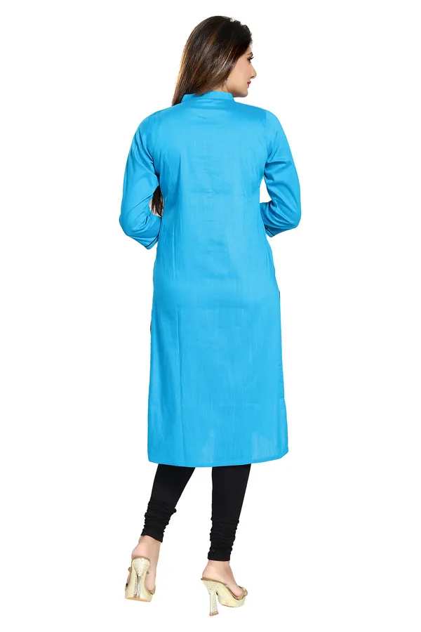 Raw_Silk_Blue_Straight_Tunic_with_embroidery_for_Womens_Designer_Wear